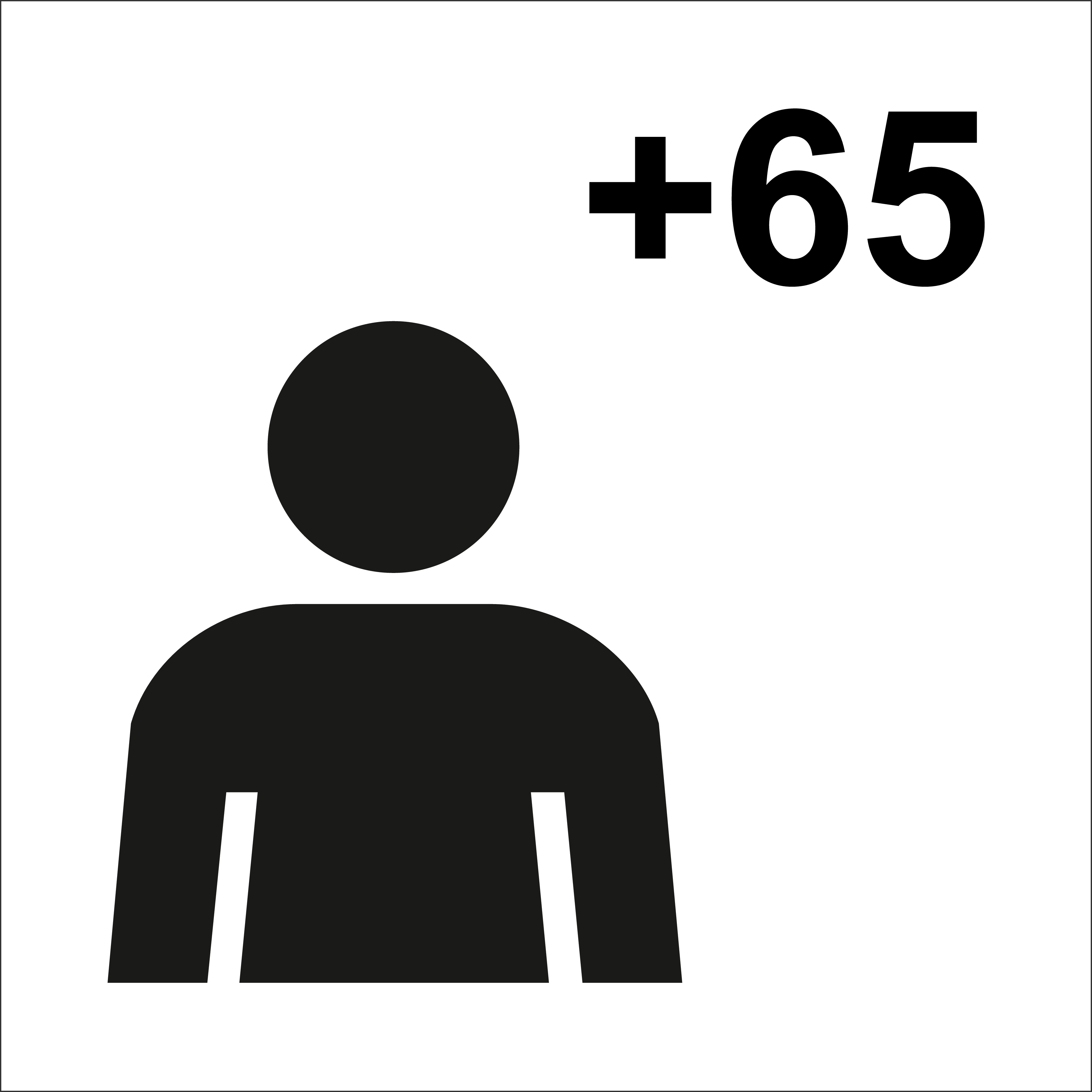 Pictograma de personas mayores de 65 años